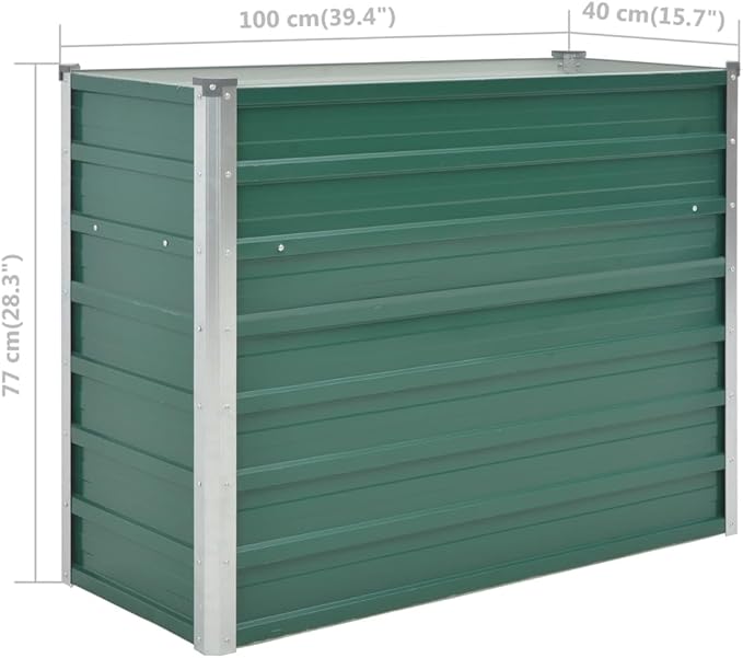 Garden Raised PlanterGarden BedGalvanized Raised Garden BedPlanter Raised bedsGalvanized PlanterBed Galvanized Steel 39.4x15.7x31.3 Green