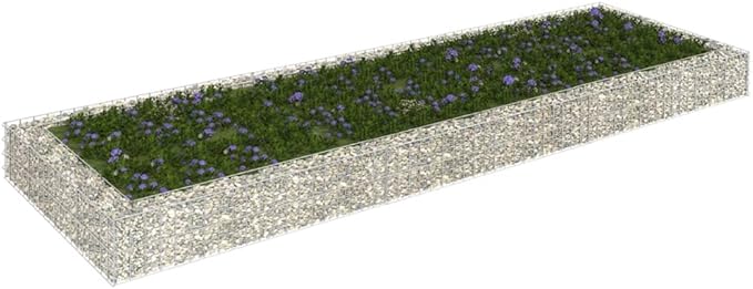 Gabion Raised Bed Galvanized Steel 118.1x39.4x7.9 Plant Pot Large Plant Pots Outdoor Outdoor Planters for Porch Outdoor Flower Pots for Outdoor Porch Plants Gardening