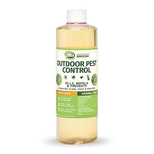 Mosquito Magician Liquid Concentrate Kills Mosquitoes Fleas &amp Fire Ants Yard Spray Treatment Safe for Pets Use with Sprayers Foggers &amp Misting Systems Outdoor Mosquito Repellent - 16 Fl