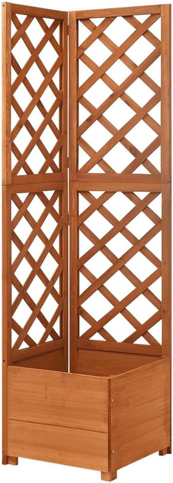 Wooden Corner Trellis Planter Planter Raised Bed with Trellis Wood Raised Garden Bed 59 High Trellis for Plant Flower Climbing or Pot Hanging 15.7x15.7x59 Solid Fir Wood-664