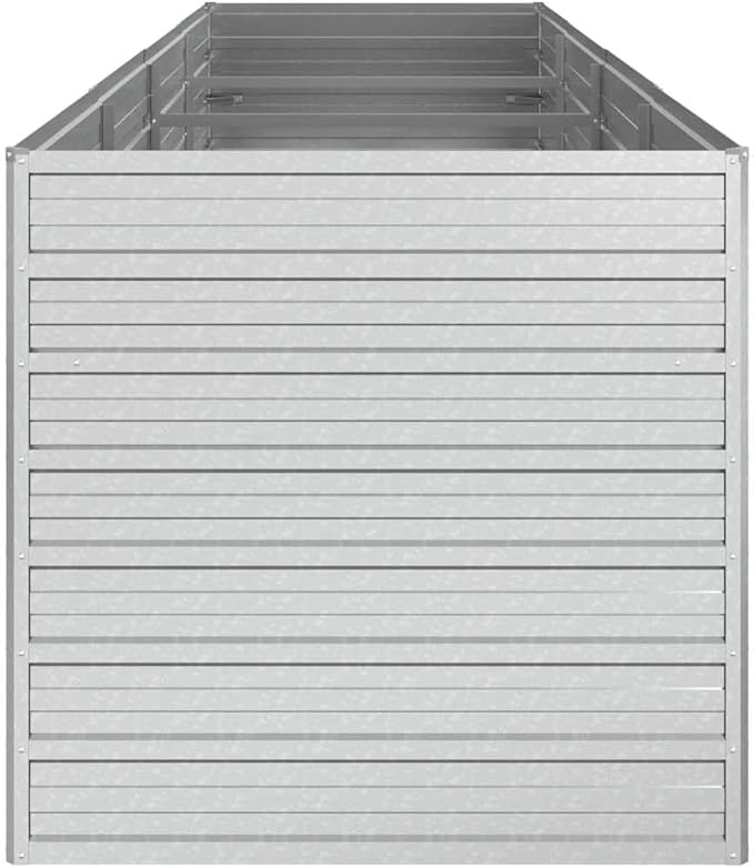Galvanized Steel Garden Raised Bed Outdoor Planter Box Metal Patio Kit Planting Bed for Vegetables Flower Herb 126x31.5x30.3 Galvanized Steel Silver-706