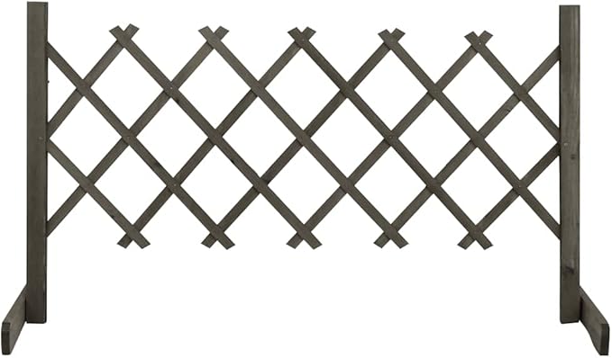 Garden Trellis Fence Wood Expandable Plant Support Climbing Lattices Wooden Decorative Divider Wall for Lawn Backyard Balcony Patio Outdoor Gray 47.2x23.6