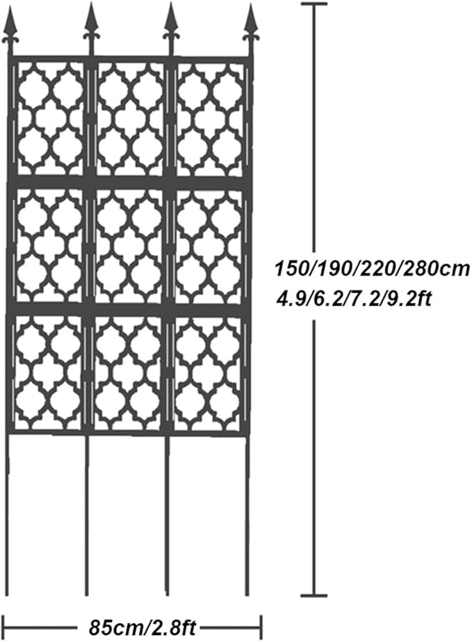 Foldable Garden Trellis Support Netting for Climbing Plants Fencing Decorative 150cm 190cm 220cm 280cm Width 85cm PP Grid Design Easy to Install(White85 * 150cm)