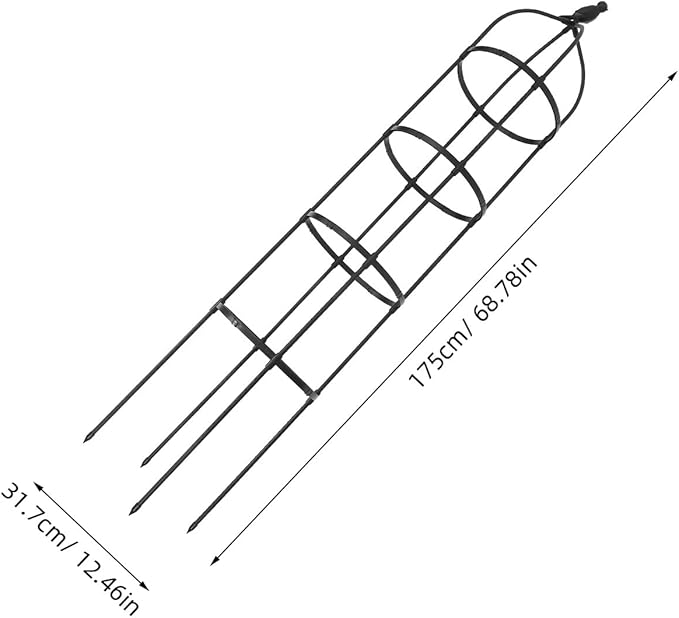Metal Garden Trellis Obelisk for Climbing Plants Outdoor Bird Design Plant Support 31.7cm Diameter 175cm Height Heavy Duty Iron Frame for Patio and Garden Decor