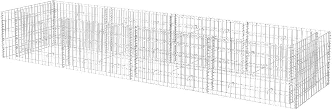 Galvanized Steel Gabion Raised Bed Gabion Wall Garden Stone Cages Basket for Outdoor Landscape Lawn Vegetable Flower 141.7x35.4x19.7 -AA
