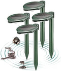 Solar Snake Repellent Ultrasonic Outdoor with LED Light Sonic Mole Repeller Solar-Powered Snake Mole Vole Gopher Away for Lawn Yard 4PK