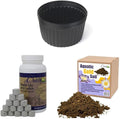 Chalily Aquatic Planting Bundle for Waterlilies Bog Plants Lotus Easy Water Lily Plant Kit Hardy Tropical Waterlily Kit Pond Water Garden Aquatic Soil Pond Plants (4qt Soil 10” Pot Fertilizer)