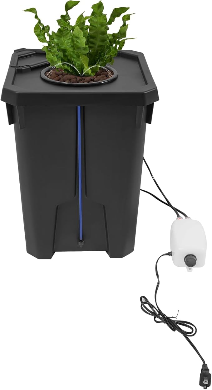 Hydroponics Growing System with Top Drip Kit 7 Gallon Deep Water Culture Bucket System with Air Pump&ampHose Recirculating Drip Garden System (1pcs)