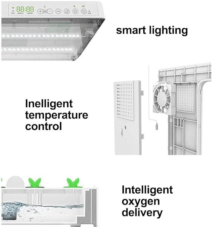 GeRRiT Hydroponics Growing System 30 Pods Indoor Herb Garden Kit with 20W LED Grow Light Automatic Timer Germination Kits 4L Water Tank Smart Garden Planter for Home Kitchen Gardening