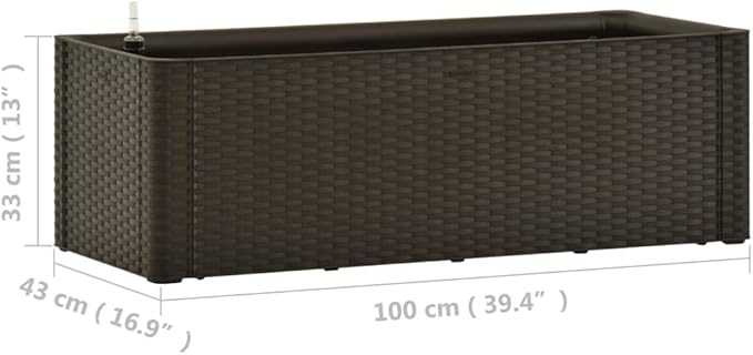 Mocha Garden Raised Bed - UV-Resistant Polypropylene - Large Capacity Planter for Vegetables Herbs &amp Flowers - Stylish Basketweave Design for Patio Garden Balcony Bed