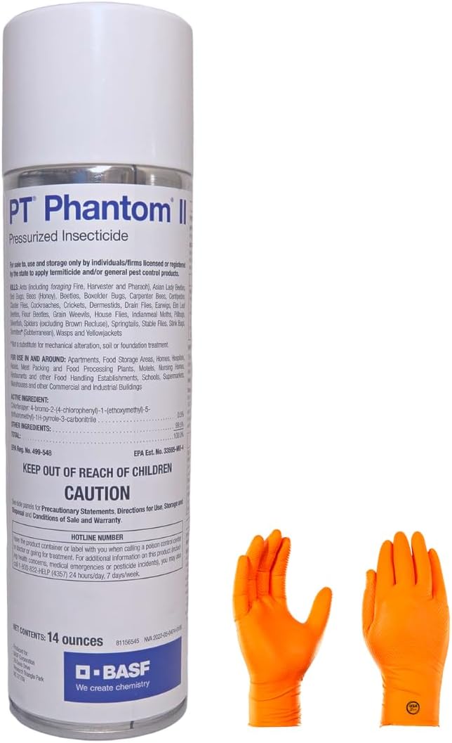 BASf PT Phantom II Aerosol: The Ultimate Pest Control Solution with USA Supply Protective Gloves