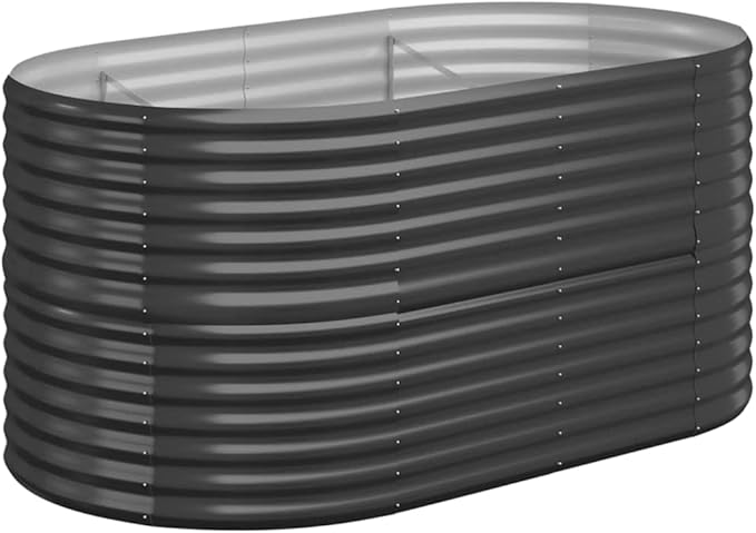Garden Planters Outdoor Planters Garden Raised Bed Powder-Coated Steel 59.8x31.5x26.8 Anthracite for Growing Vegetables and Flowers