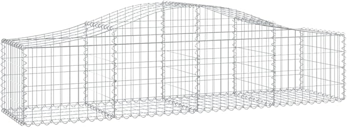Arched Gabion Baskets Galvanized Metal Planter Plant Flower Beds Gardening Boxes Outdoor Box 78.7x19.7x15.7/23.6