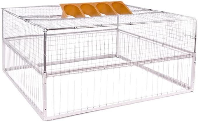 Big Foldable Galvanised Pigeon Dove Bird Trap Cage Feral Pigeon Humane Way with The one-Way Entrance Trapping Pigeons Doves in Cages 1 (40x30x26cm / 17x13x10inch 4 Entrances)