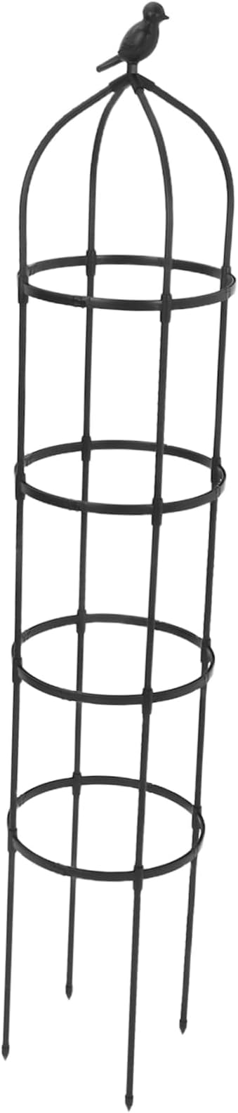 POPETPOP Garden Obelisk Trellis Metal Climbing Plant Support for Roses and Cucumbers Easy to Install Charming Bird Design for Indoor and Outdoor Use