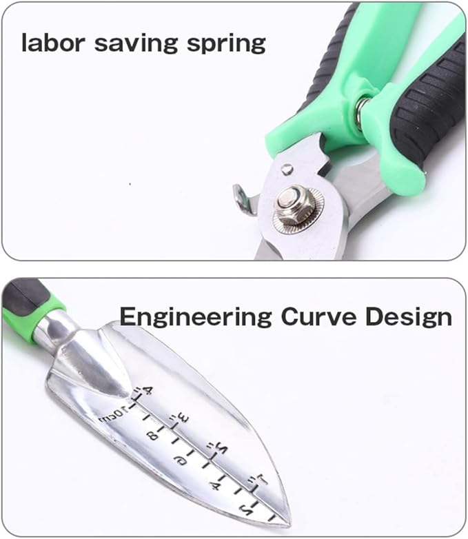 Garden Tool Set 9 Piece Stainless Steel Heavy Duty Gardening Tools with Garden Gloves and Garden Tote Ideal Garden Tool Kit Gift for Women/Men/Parent