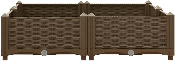 Raised BedElevated Planter BoxRaised PlanterGarden BoxPlanter Boxfor Vegetables Fruits Flowers Herbs 31.5x31.5x9.1 Polypropylene