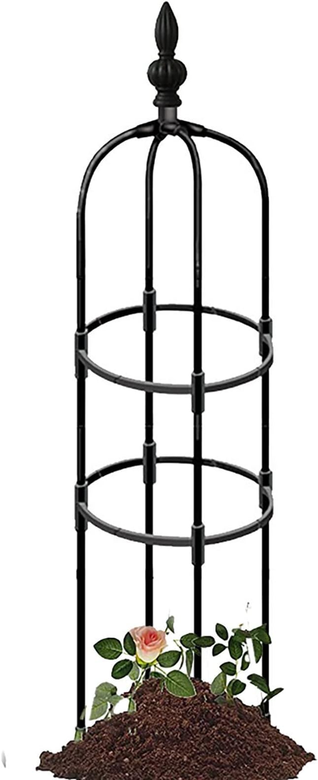 Garden Trellis Outdoor Plant Support Trellis for Potted 35.5 59 71 82.7 H Plants Climbing Vine Rose Flower Clematis Garden Obelisk Trellis Stand Black 1pc ( Size : 11/28cm Dia. x 47.3/120cm H