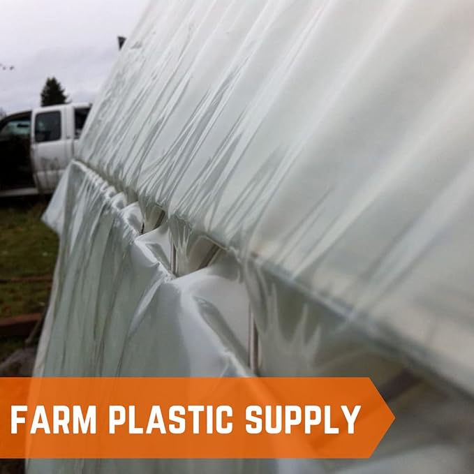Farm Plastic Supply - Spring Wire &amp Lock Channel - (20 Pack) - Steel 6.5 ft Spring Lock Track &amp U-Channel Bundle for Greenhouse Plastic Polyethylene Film or Shade Cloth