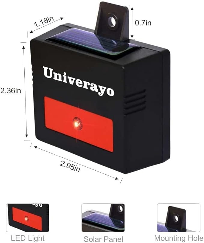 Solar Powered Animal Repeller Deer Repellent Devices Predator Control Light Coyote Deterrent Repel Skunk Fox Rabbit Raccoon at Night for Yard Garden Chicken Coop 4 Pack