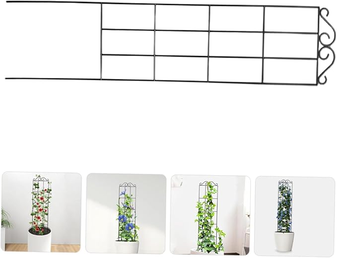 4pcs Metal Plant Support Frame Climbing Trellis for Garden and Potted Vines 50x15cm Black Vegetable and Flower Climbing Bracket for Home and Greenhouse Use