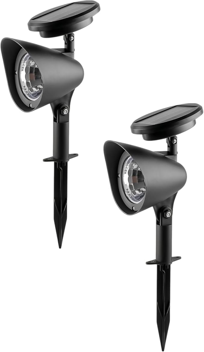 2 Pcs Solar Spotlights Blue Outdoor Led Landscape Lighting Waterproof with Solar Panel 6-8 Hours for Garden Lawn and Patio Yard Decor