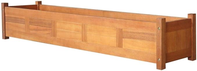 Garden Planter Raised Bed Acacia Wood Patio Flower Plant Vegetable Bed with Slatted Bottom Wooden Lawn Backyard Outdoor Patio DIY Decor 59 x 11.8 x 9.8