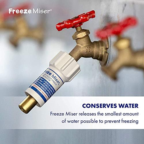 Freeze Miser Outdoor Faucet &amp Spigot Freeze Protection – Patented Valve Shield Activates at Water Temperature Below 37°F/3°C – Durable Winter Cover Alternative – Quick Install Saves Water – 2 Pa