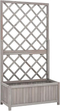 Garden Trellis Planter Standing Planter Gardening Box Patio planters Raised Flower Bed Suitable for Nursery Orchard Courtyard Corridor Gray 27.6x11.8x53.1 Solid Firwood