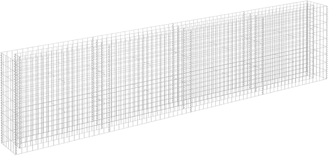 Galvanized Raised Garden Bed 141.7 x 11.8 x 35.4 in Silver Outdoor Metal Planter Box for Vegetables Flowers &amp Patio Durable Gabion Style Elevated Garden for Contemporary Backyards