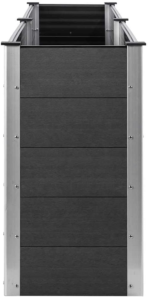 vidaXL Raised Garden/Flower Bed - Gray WPC/Steel Weather- Modern Design 78.7 x 19.7 x 35.8