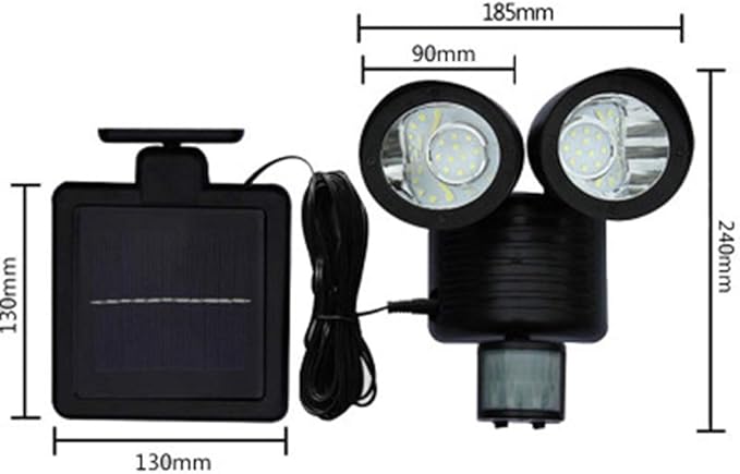 Solar LED Spotlights Double Head Reflector Light Body Sensor Outdoor Home Lighting Waterproof 22 LED Courtyard Landscape Street Lamp IP55 Fittings