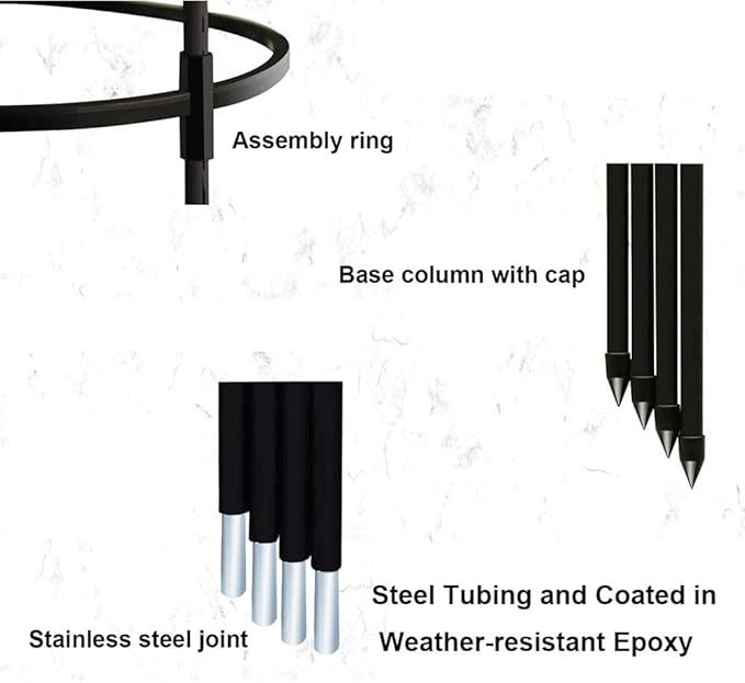 Umbrella Obelisk Garden Trellis for Climbing Plant 3ft 4ft 5ft 5.9ft 6.9ft Rustproof Metal Potted Plant Climbing Support for Indoor Outdoor Flowers Vegetable Fruits Vines Support (Black) ( Size : 120