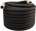 Heavy Duty Premium Garden Hose 100ft x 3/4 300PSI Working 1000PSI Burst Hybrid Rubber Water Hose with Transparent Swivel Handle - Hot/Cold Water - Five Layered Braiding with Brass fittings (Black)