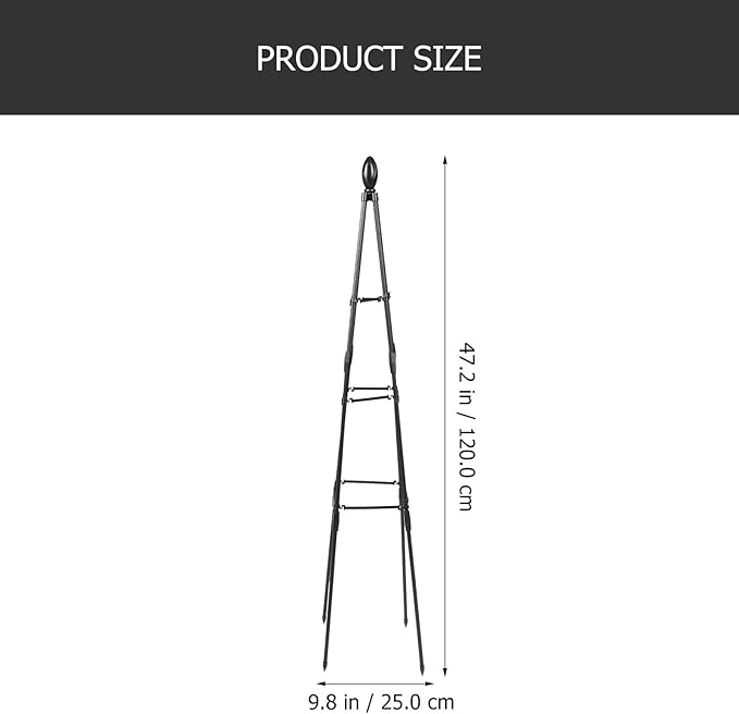 Garden Plant Support Trellis 120cm Iron Climbing Vine Frame with Reinforced Four-Point Structure for Outdoor Potted Plants and Vegetable Garden Climbing