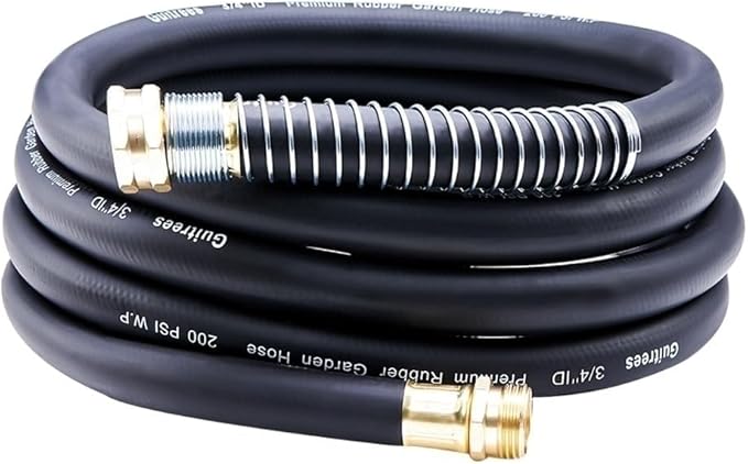 Leader Garden Hose 10ft x 3/4 Heavy Duty Short Water Hose Male to Female Fittings Five Layered Braiding for Durability 1000PSI Burst 300PSI Working (Black)