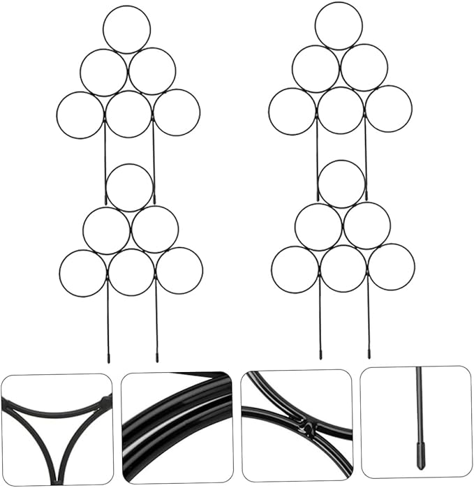 GANAZONO 12pcs Small Metal Trellis for Climbing Plants Elegant Plant Support Stake for Garden for Potted Vines Design