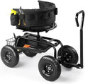 Rolling Gardening Cart with Seat - Utility Garden Tool Tray and Storage BasketGardening Stool for Planting Rolling Stool Gardening Cart with Tool Storage Garden Scooter with 360 Degree Swivel Seat