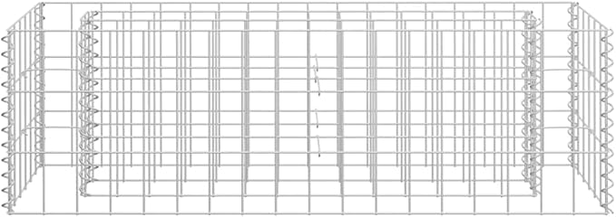 Gabion Raised Bed Silver Galvanized Steel Planter Box 35.4 x 11.8 x 11.8 Inch Outdoor Garden Planters for Flowers Herbs Succulents