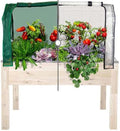 CedarCraft Greenhouse &amp Bug Cover Combo 32''W x 43''L x 24''H - Provides The Perfect microclimate for Your Plants. Includes 1 Frame &amp 2 Cover. Planter NOT Included Black Frame