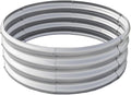 Galvanized Steel Fire Ring Round Metal Garden Planter Silver Raised Bed 24-Inch Diameter