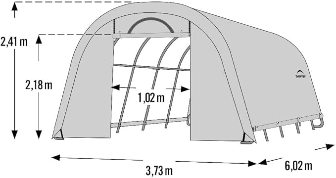 ShelterLogic 12' x 20' x 8' GrowIT Greenhouse Walk-Thru Access Round Roof Style Outdoor Backyard Garden Heavy Duty Plant Shelter