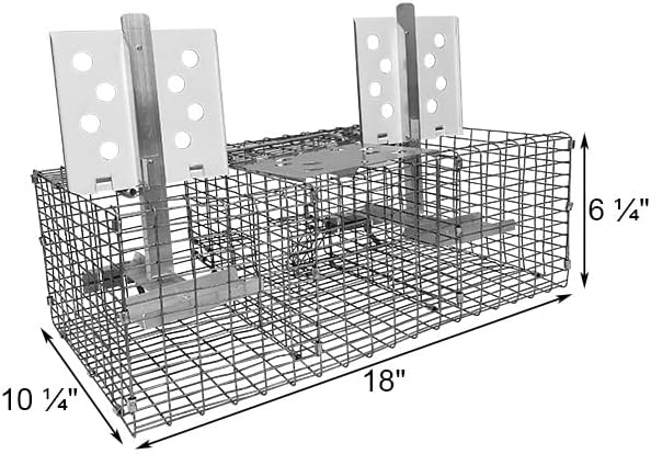 Troyer’s Birds’ Paradise Wire Sparrow Trap – Humane 2-Chamber Live Bird Trap with Spring-Loaded Trays – Durable Galvanized Metal Grid Easy Baiting &amp Monitoring Pole or Ground Mountable