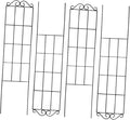 POPETPOP 4pcs Metal Garden Trellis Climbing Frame for Plants Vine Climbing Support Frame 50x15cm Black Plant Support Stake for Indoor and Outdoor Gardening