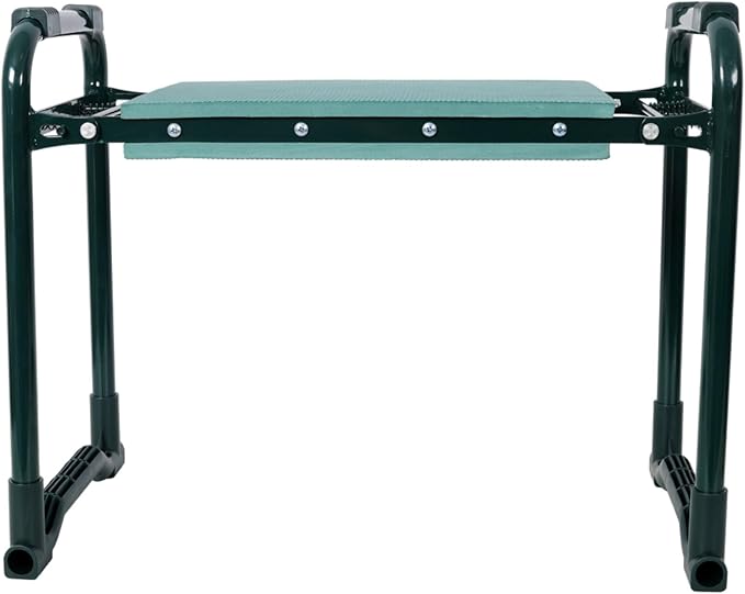 Garden Kneeler and Seat Bench EVA Foam Pad with Extra Wide Soft Cushion Foldable Includes 2 Tool Pouches and Large Tool Bag