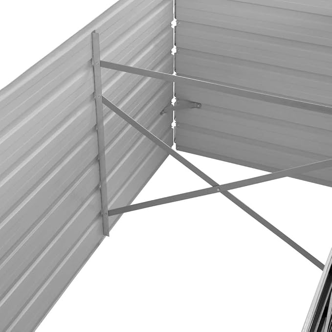 Anthracite Galvanized Steel Raised Garden Bed 126x31.5x30.3 inch Rectangular Planter Box for Outdoor Plants Durable Metal for Gardening