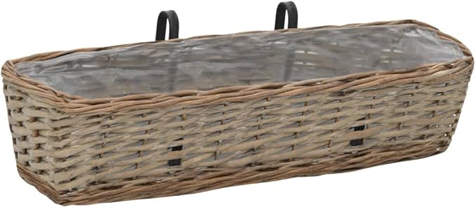 Decorative Garden Raised Bed Vegetable Planting pots Balcony Planter 2 pcs Wicker with PE Lining 23.6 for Growing Outdoor Plants Vegetables