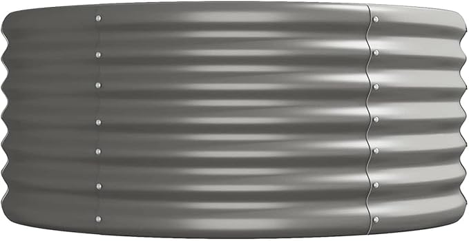 ZEYUAN Garden Raised Bed Planter Raised Beds Raised Planter Box Planters for Outdoor Plants Garden Beds Powder-Coated Steel 144.9x31.5x14.2 Gray