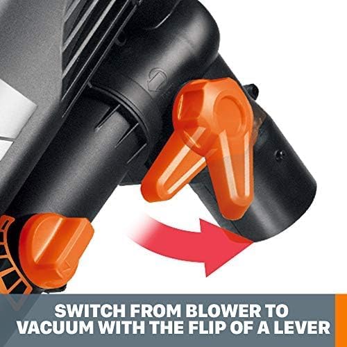 WORX Trivac 3 in 1 Electric Leaf Blower for Lawn Care Leaf Vacuum with 350 CFM &amp 210 MPH Leaf Mulcher with Metal Impeller WG505