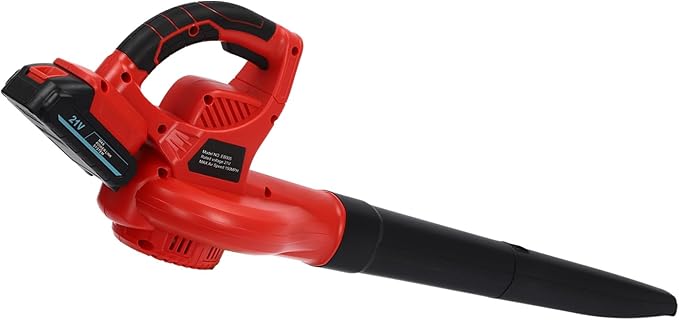 DC 21V Lithium-ion Leaf Blower Cordless Electric Snow Blower for Lawn Care Battery Powered Leaf Blower for Snow Blowing Powerful Motor High Capacity Battery &amp Charger Red